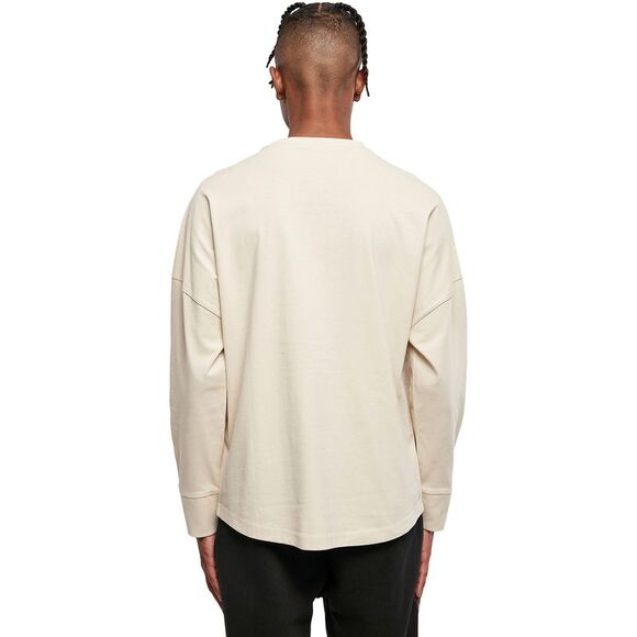 Build Your Brand Mens Cut-On Oversized Long-Sleeved T-Shirt / Sand - Picture 3 of 5